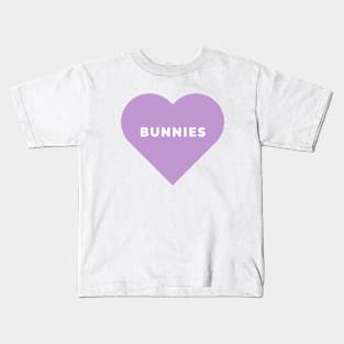 Bunnies Purple Heart Kids T-Shirt